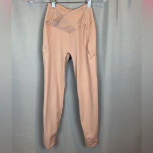 Astoria Outerwear Nude Crossover Waist Leggings- Size Small